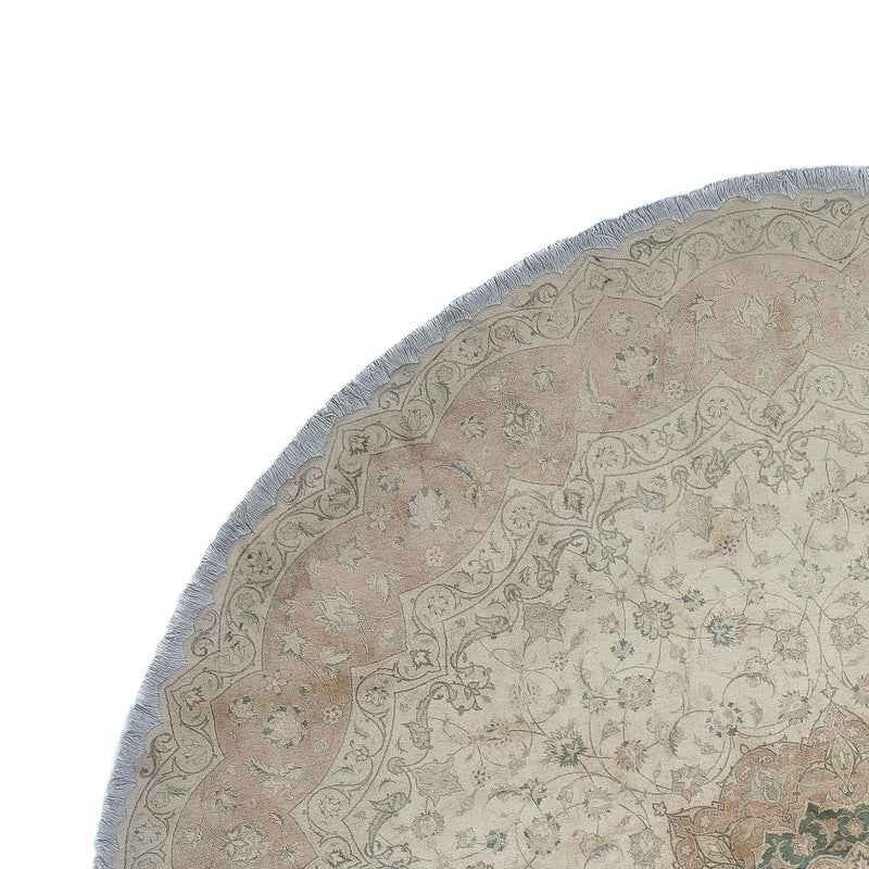 Perzisch tapijt - Tabriz rond  - 290 x 290 cm - beige