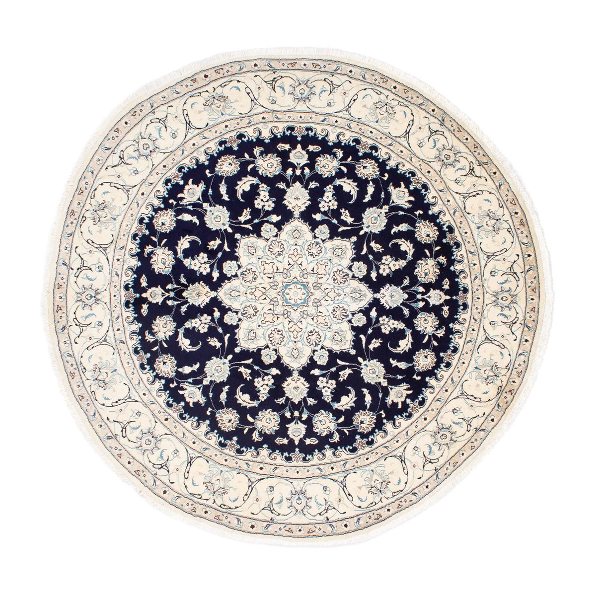 Perzisch tapijt - Nain rond  - 243 x 243 cm - donkerblauw