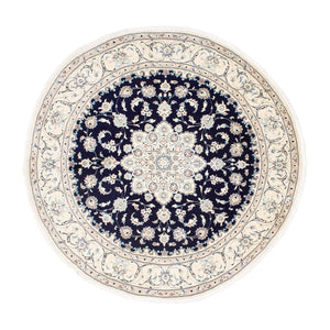 Perzisch tapijt - Nain rond  - 243 x 243 cm - donkerblauw