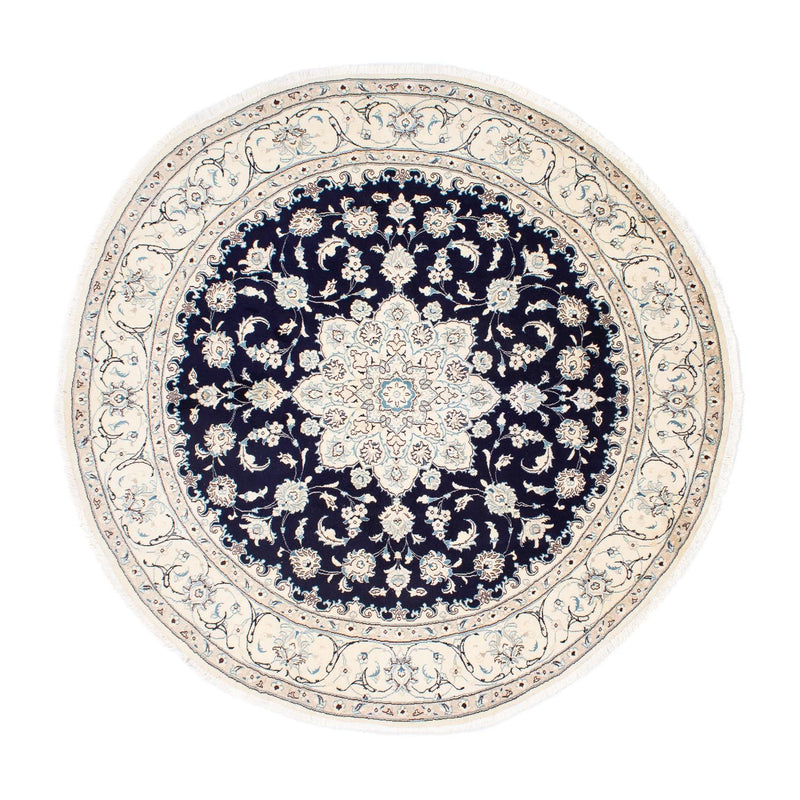 Perzisch tapijt - Nain rond  - 243 x 243 cm - donkerblauw