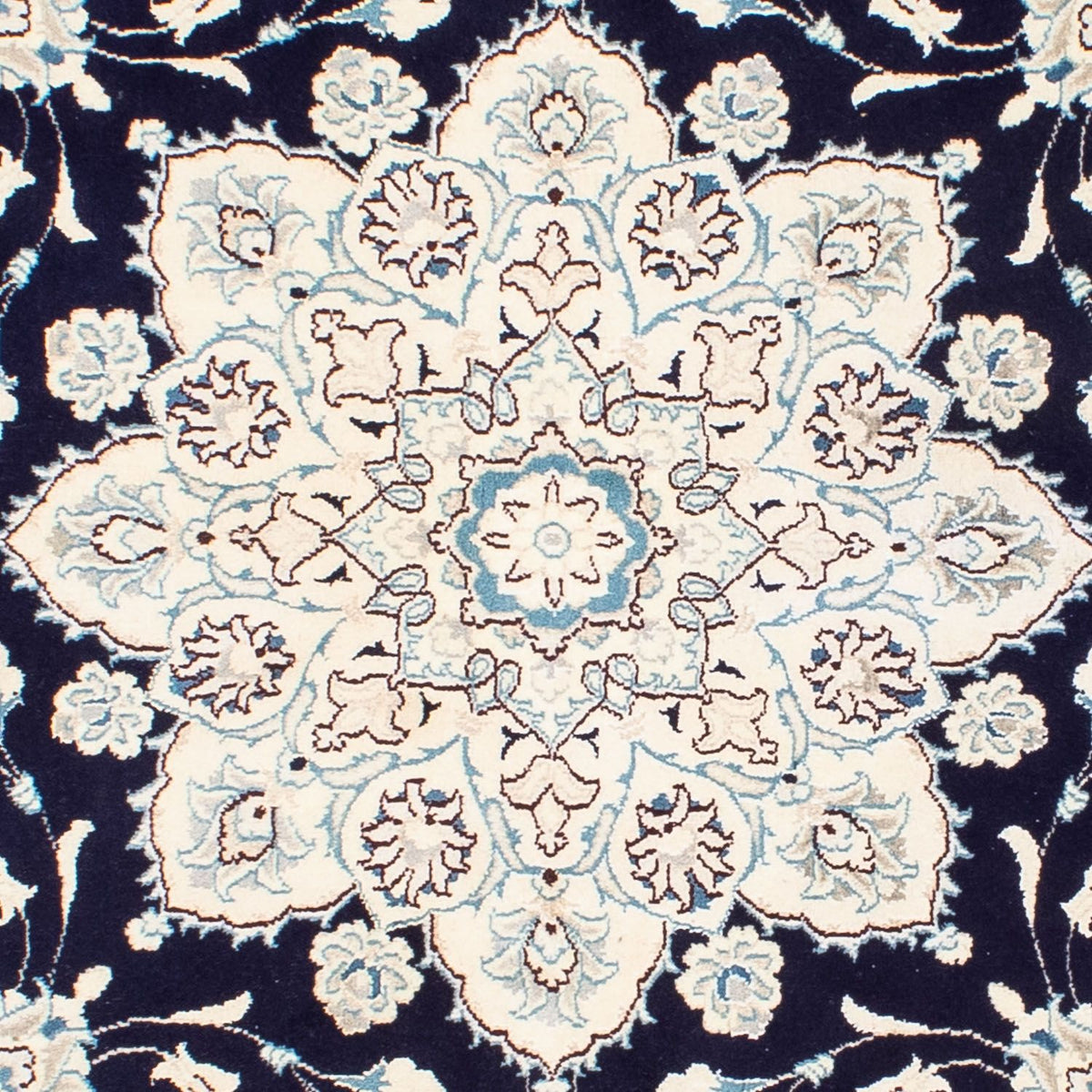 Perzisch tapijt - Nain rond  - 243 x 243 cm - donkerblauw
