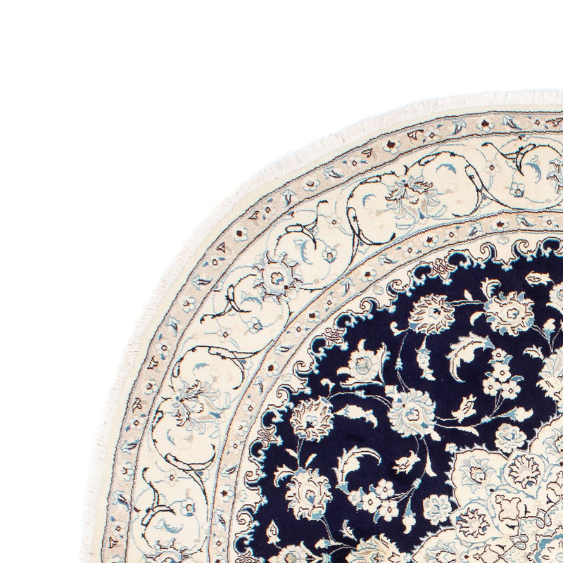 Perzisch tapijt - Nain rond  - 243 x 243 cm - donkerblauw