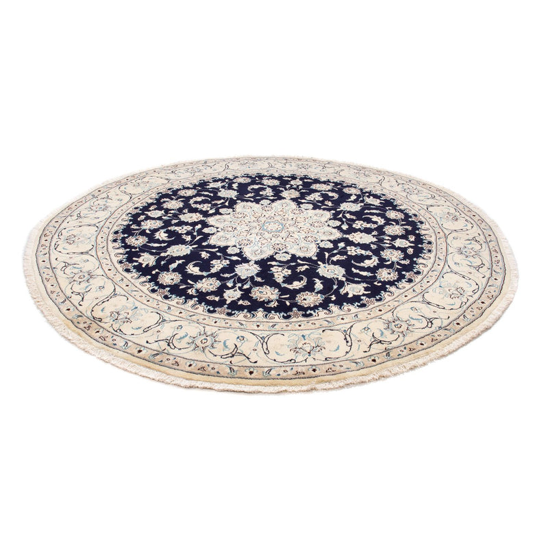 Perzisch tapijt - Nain rond  - 243 x 243 cm - donkerblauw