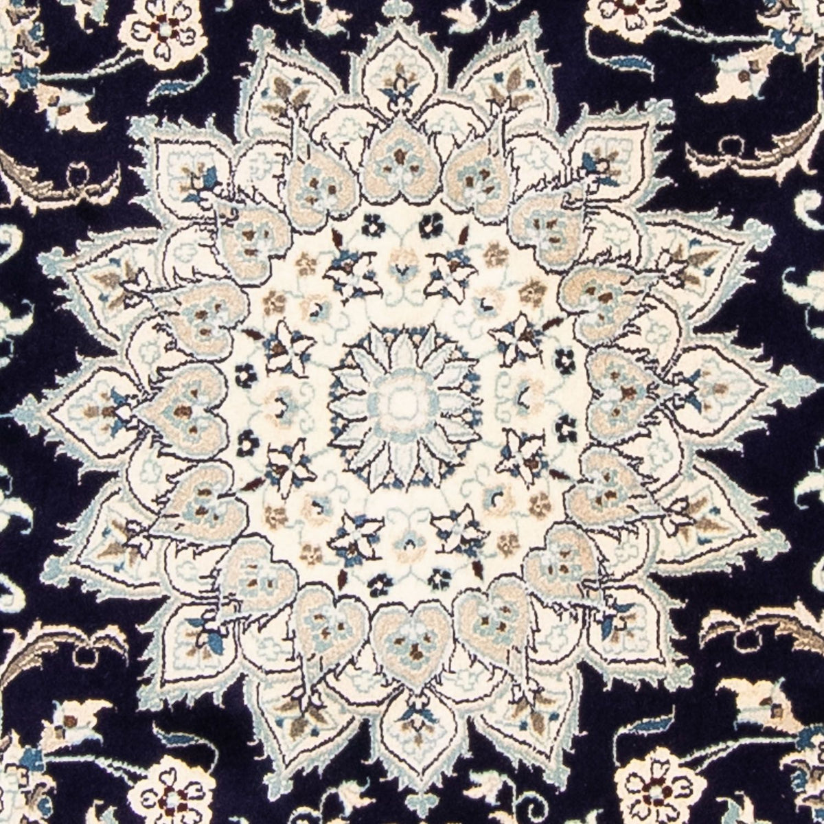 Perzisch tapijt - Nain rond  - 243 x 243 cm - donkerblauw
