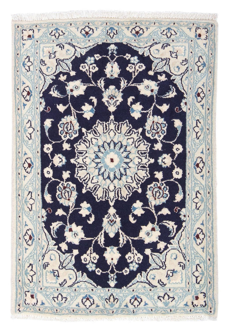 Perzisch tapijt - Nain - Koninklijk - 87 x 60 cm - donkerblauw