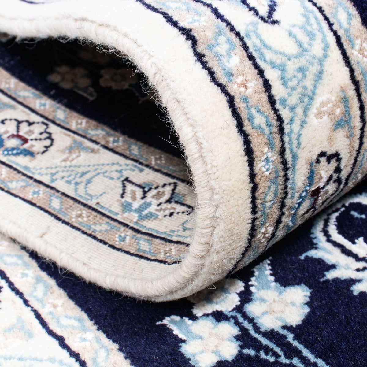 Loper Perzisch tapijt - Nain - 400 x 77 cm - donkerblauw