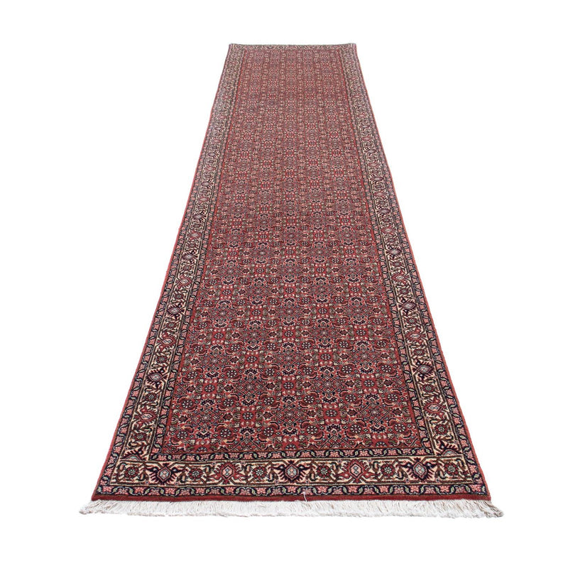 Loper Perzisch tapijt - Bijar - 400 x 88 cm - licht rood