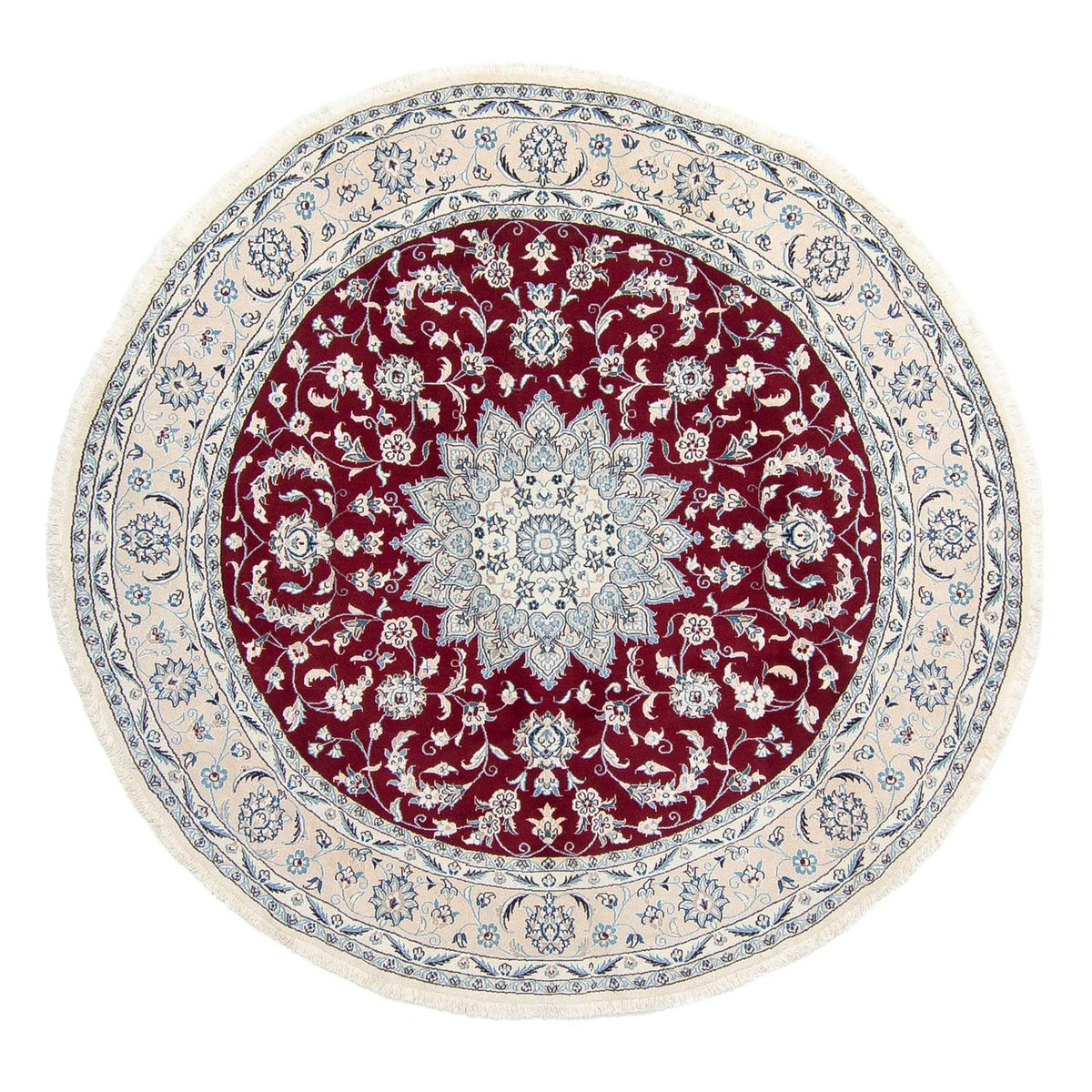 Perzisch tapijt - Nain rond  - 250 x 250 cm - donkerrood
