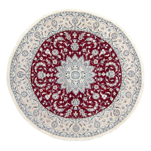 Perzisch tapijt - Nain rond  - 250 x 250 cm - donkerrood