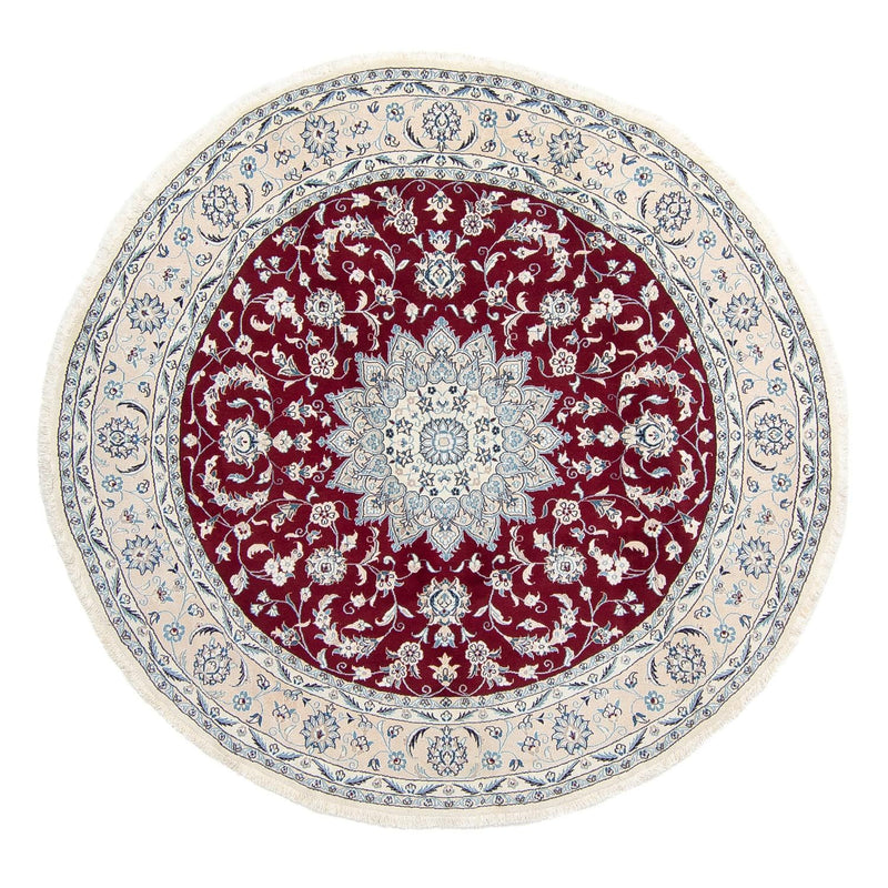 Perzisch tapijt - Nain rond  - 250 x 250 cm - donkerrood