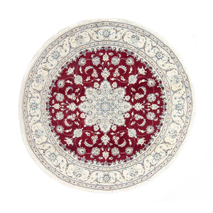 Perzisch tapijt - Nain rond  - 250 x 250 cm - donkerrood
