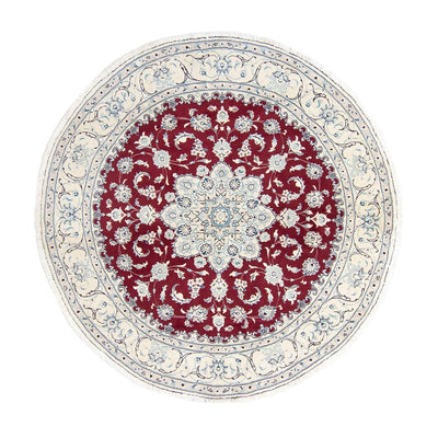 Perzisch tapijt - Nain rond  - 245 x 245 cm - donkerrood