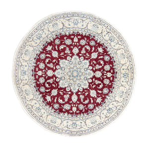 Perzisch tapijt - Nain rond  - 245 x 245 cm - donkerrood