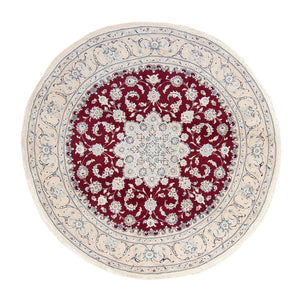 Perzisch tapijt - Nain rond  - 250 x 250 cm - donkerrood