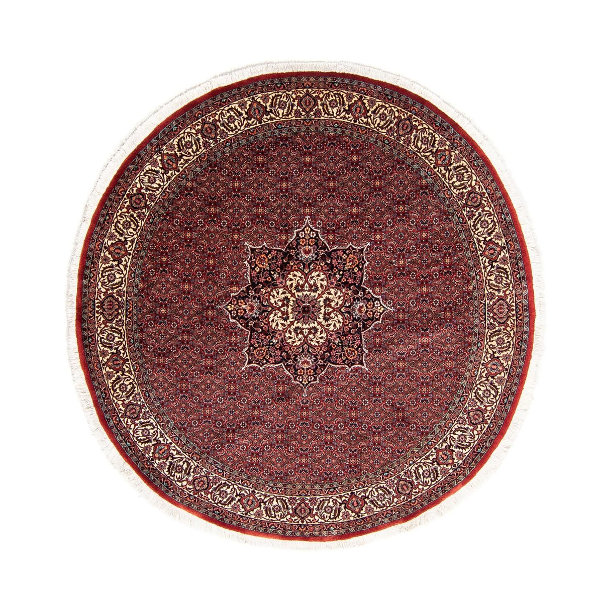 Perzisch tapijt - Bijar rond  - 205 x 205 cm - donkerrood