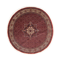 Perzisch tapijt - Bijar rond  - 205 x 205 cm - donkerrood