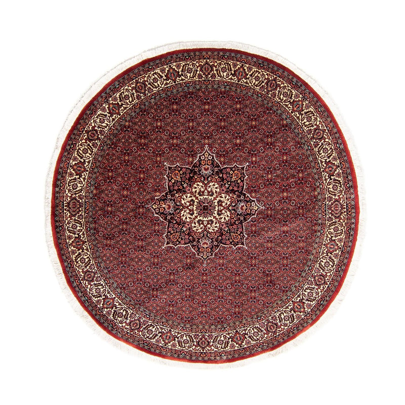 Perzisch tapijt - Bijar rond  - 205 x 205 cm - donkerrood