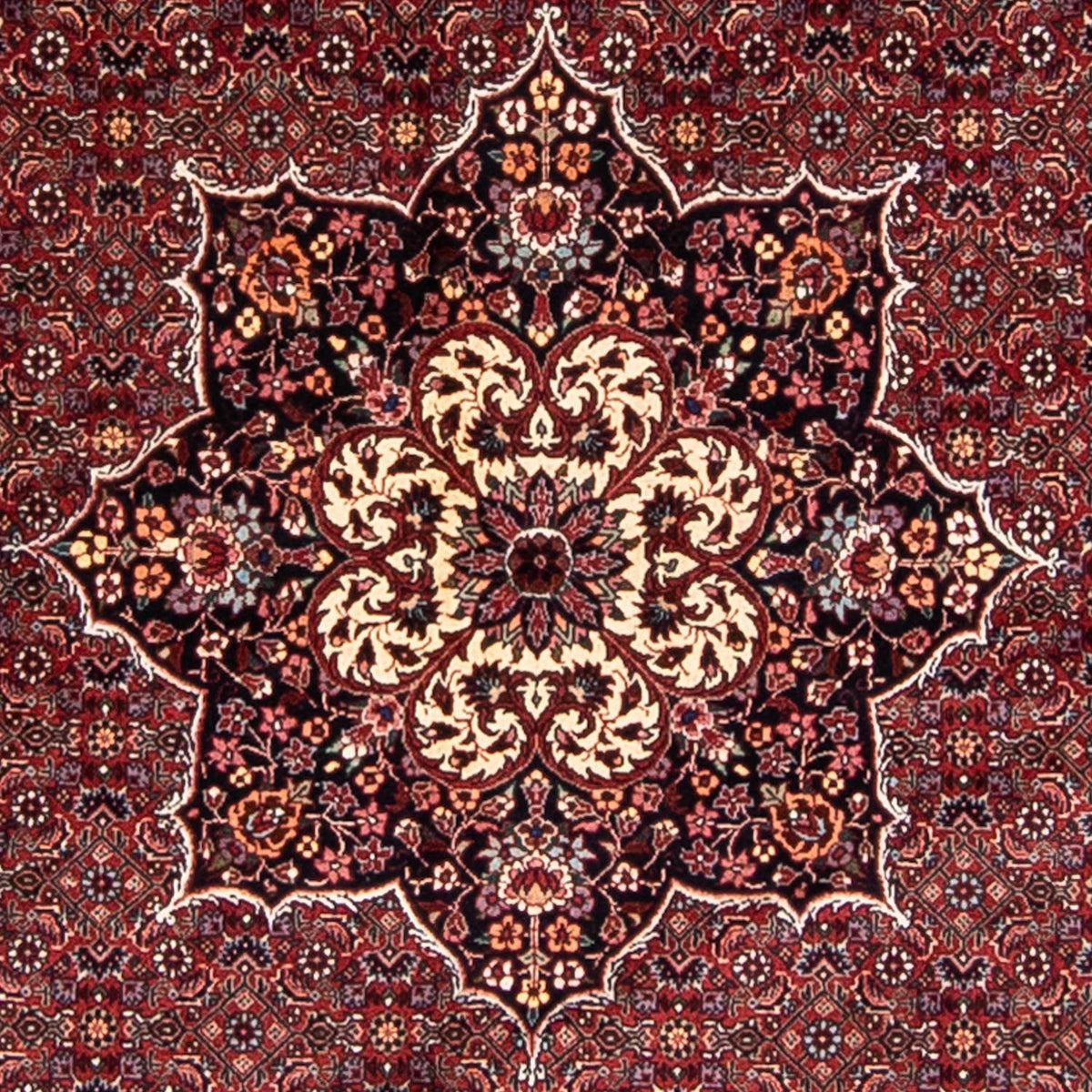 Perzisch tapijt - Bijar rond  - 205 x 205 cm - donkerrood