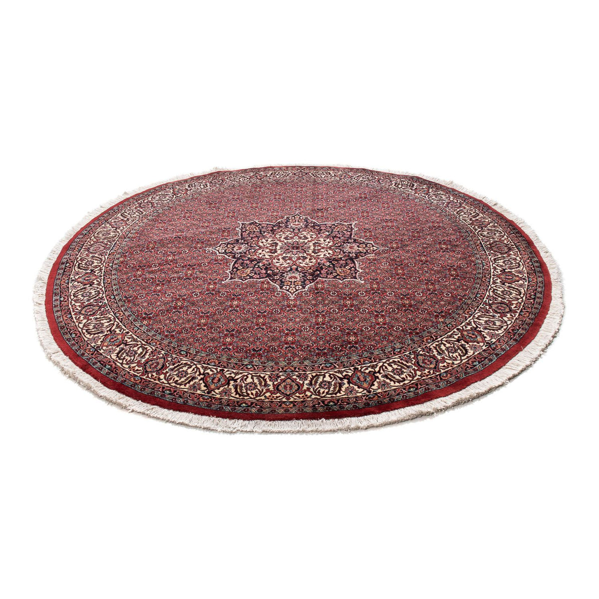 Perzisch tapijt - Bijar rond  - 205 x 205 cm - donkerrood