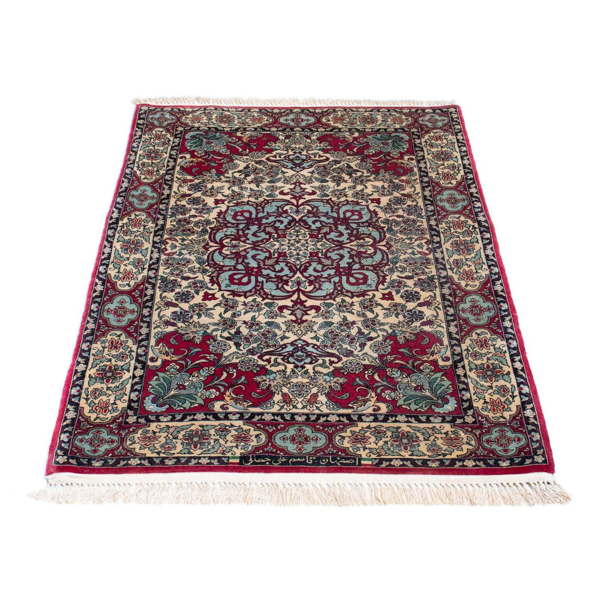 Perzisch tapijt - Isfahan - Premium - 124 x 83 cm - donkerrood