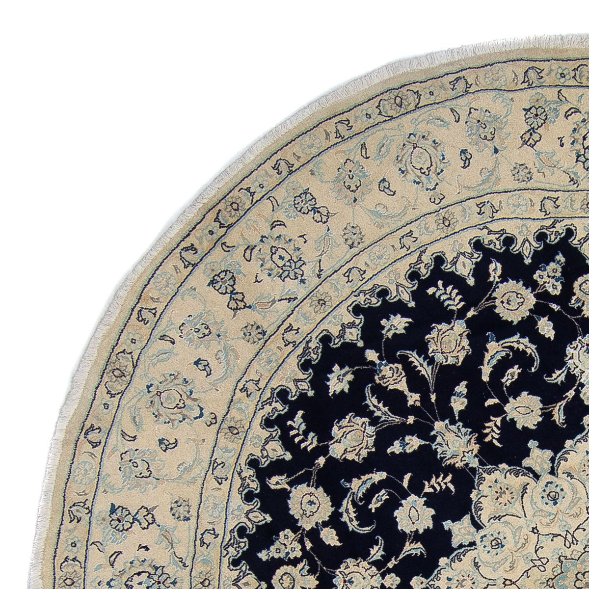 Perzisch tapijt - Nain rond  - 300 x 300 cm - donkerblauw