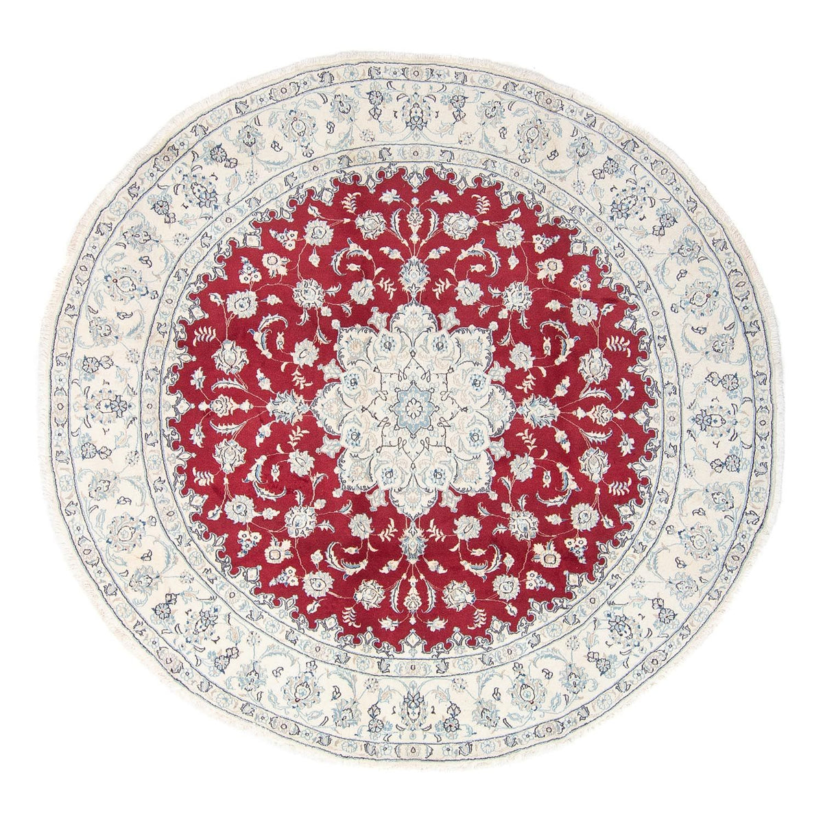 Perzisch tapijt - Nain - Koninklijk rond  - 90 x 60 cm - rood
