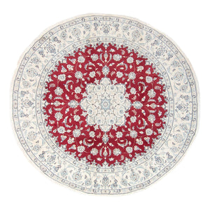 Perzisch tapijt - Nain - Koninklijk rond  - 90 x 60 cm - rood