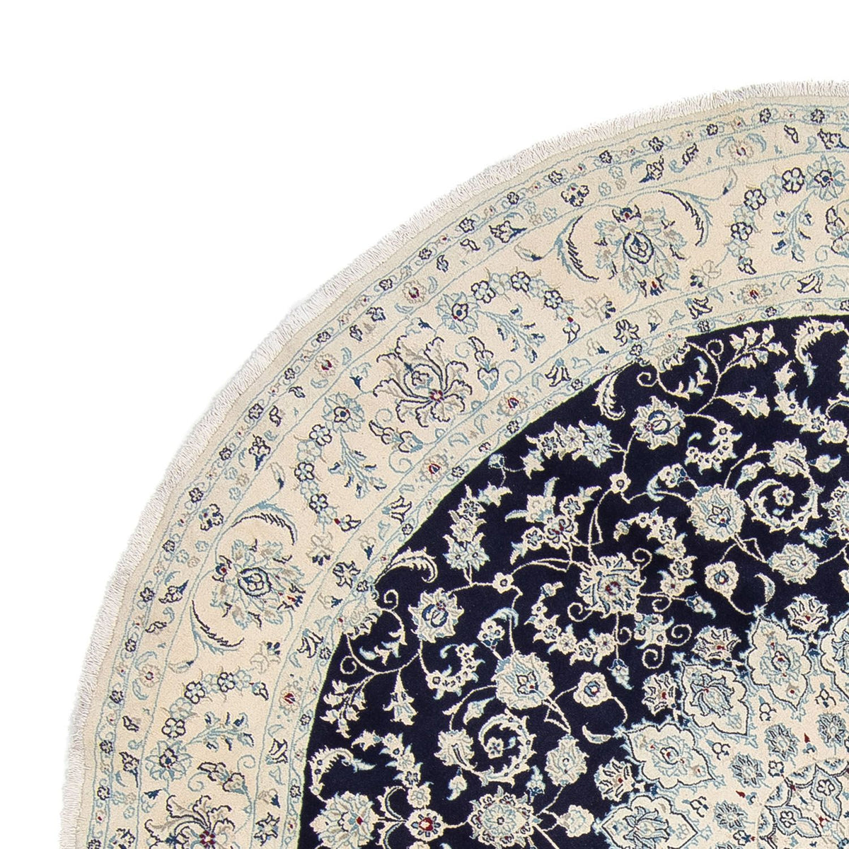 Perzisch tapijt - Nain rond  - 300 x 300 cm - donkerblauw