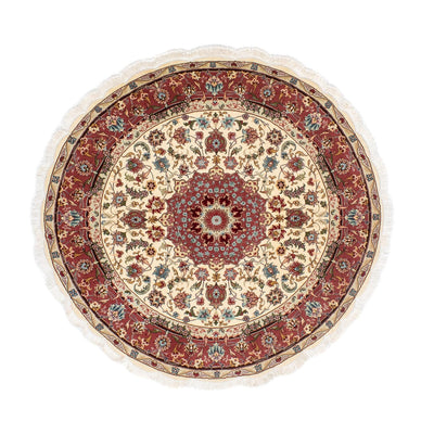 Perzisch tapijt - Tabriz - Royal rond  - 145 x 145 cm - beige