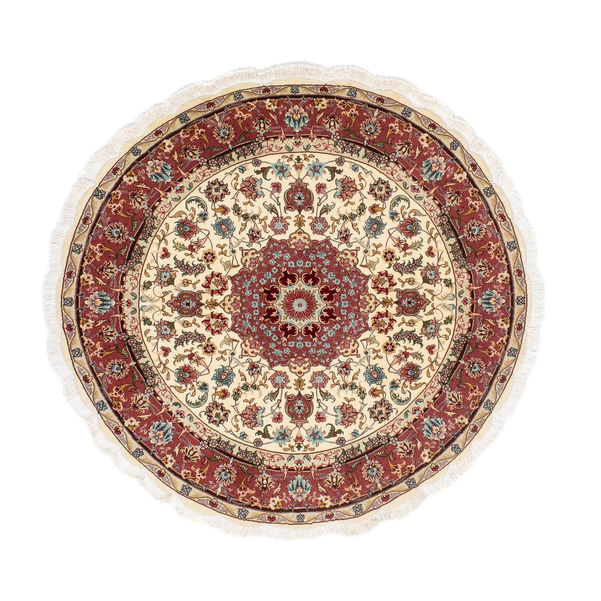 Perzisch tapijt - Tabriz - Royal rond  - 145 x 145 cm - beige
