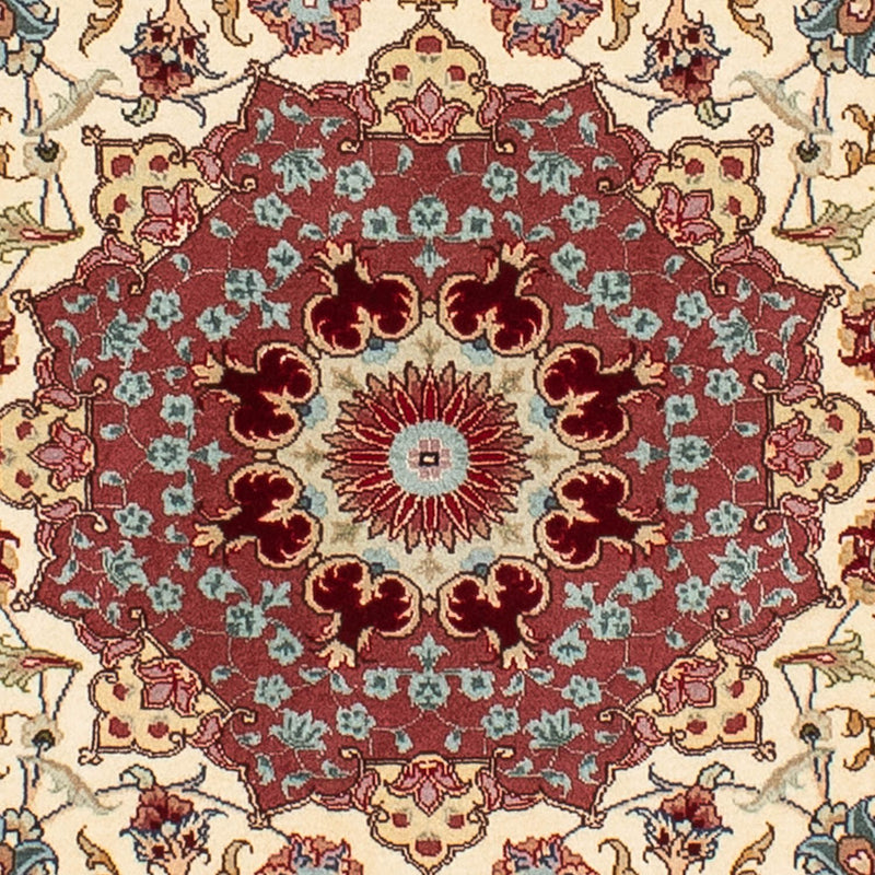 Perzisch tapijt - Tabriz - Royal rond  - 145 x 145 cm - beige