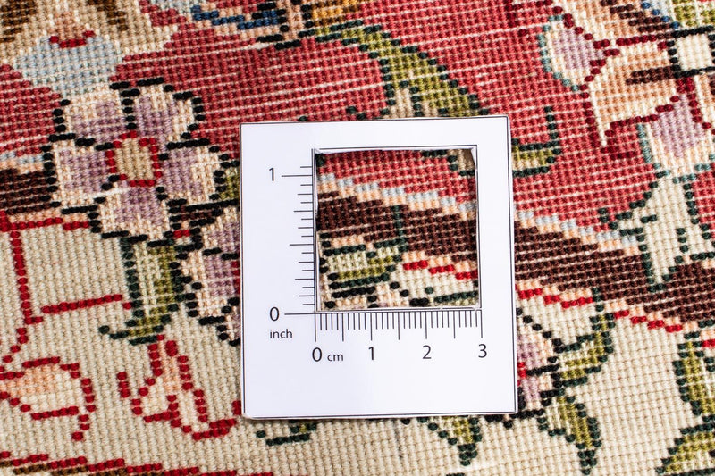 Perzisch tapijt - Tabriz - Royal rond  - 145 x 145 cm - beige