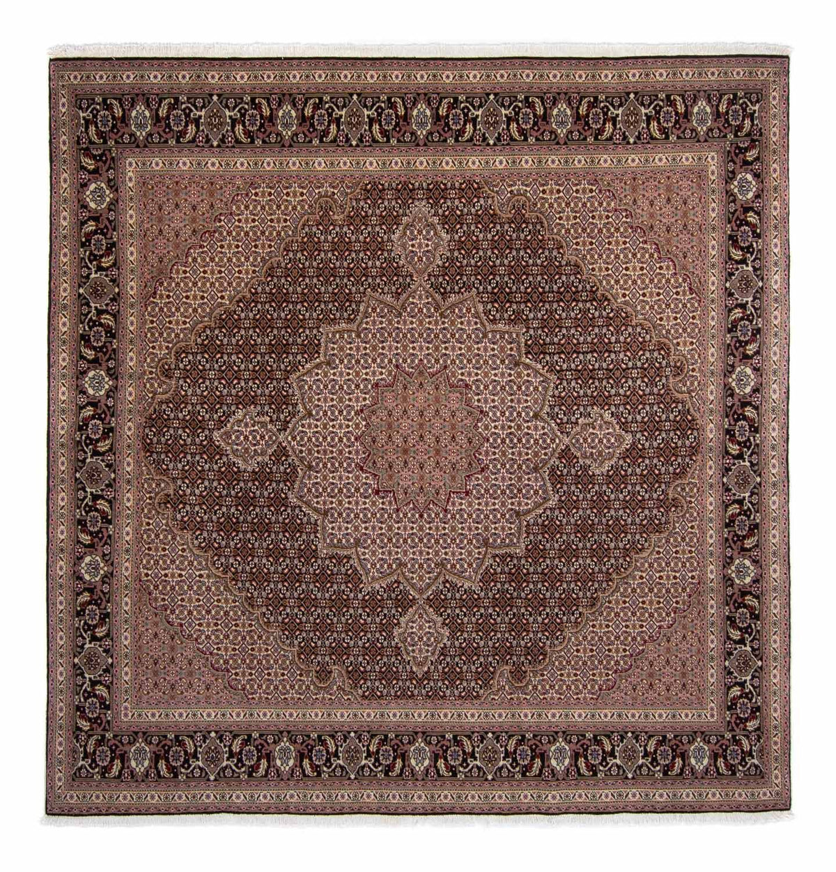 Perzisch tapijt - Tabriz - Royal vierkant  - 248 x 245 cm - bruin