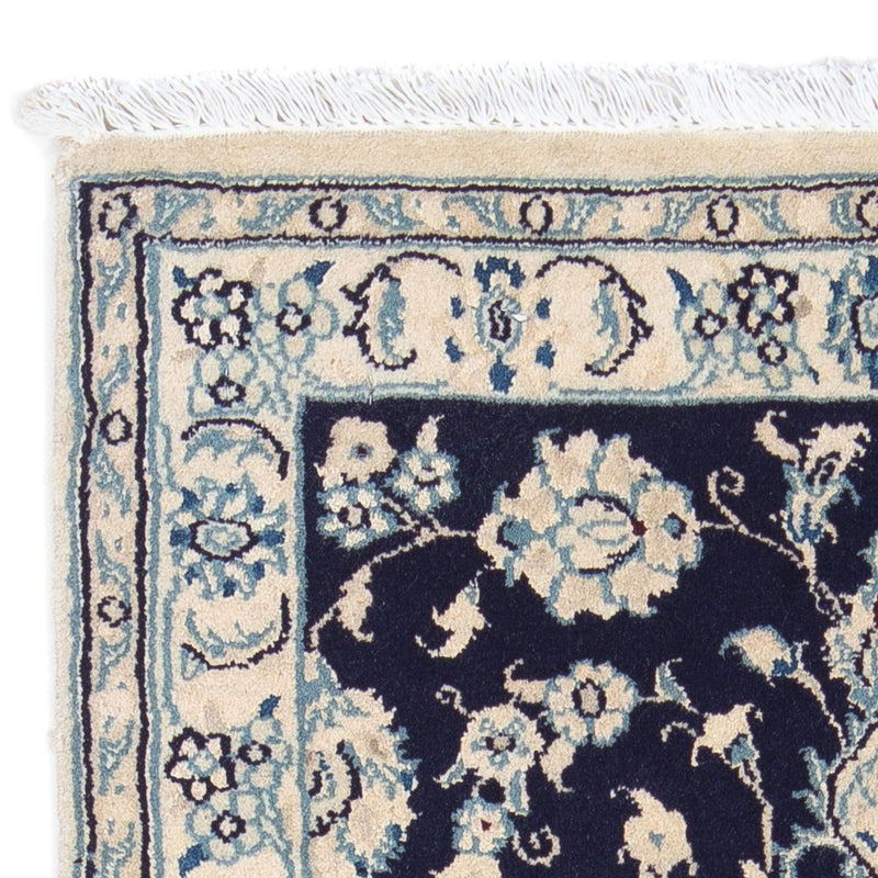Perzisch tapijt - Nain - Koninklijk - 84 x 57 cm - donkerblauw