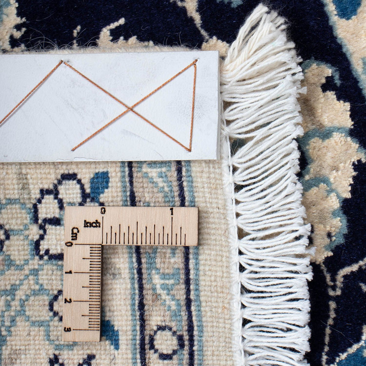 Perzisch tapijt - Nain - Koninklijk - 84 x 57 cm - donkerblauw