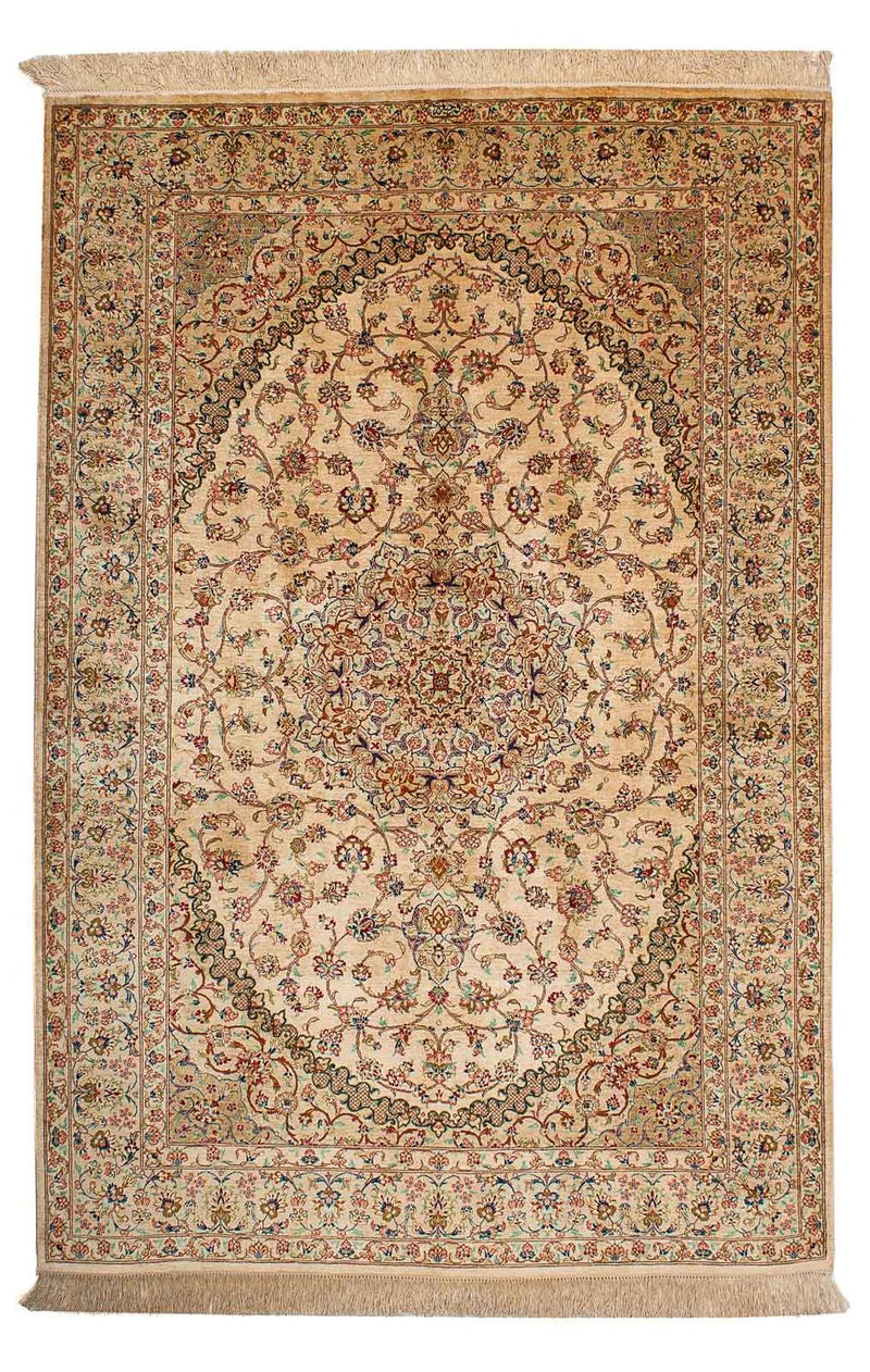 Perzisch tapijt - Ghom - 195 x 131 cm - beige