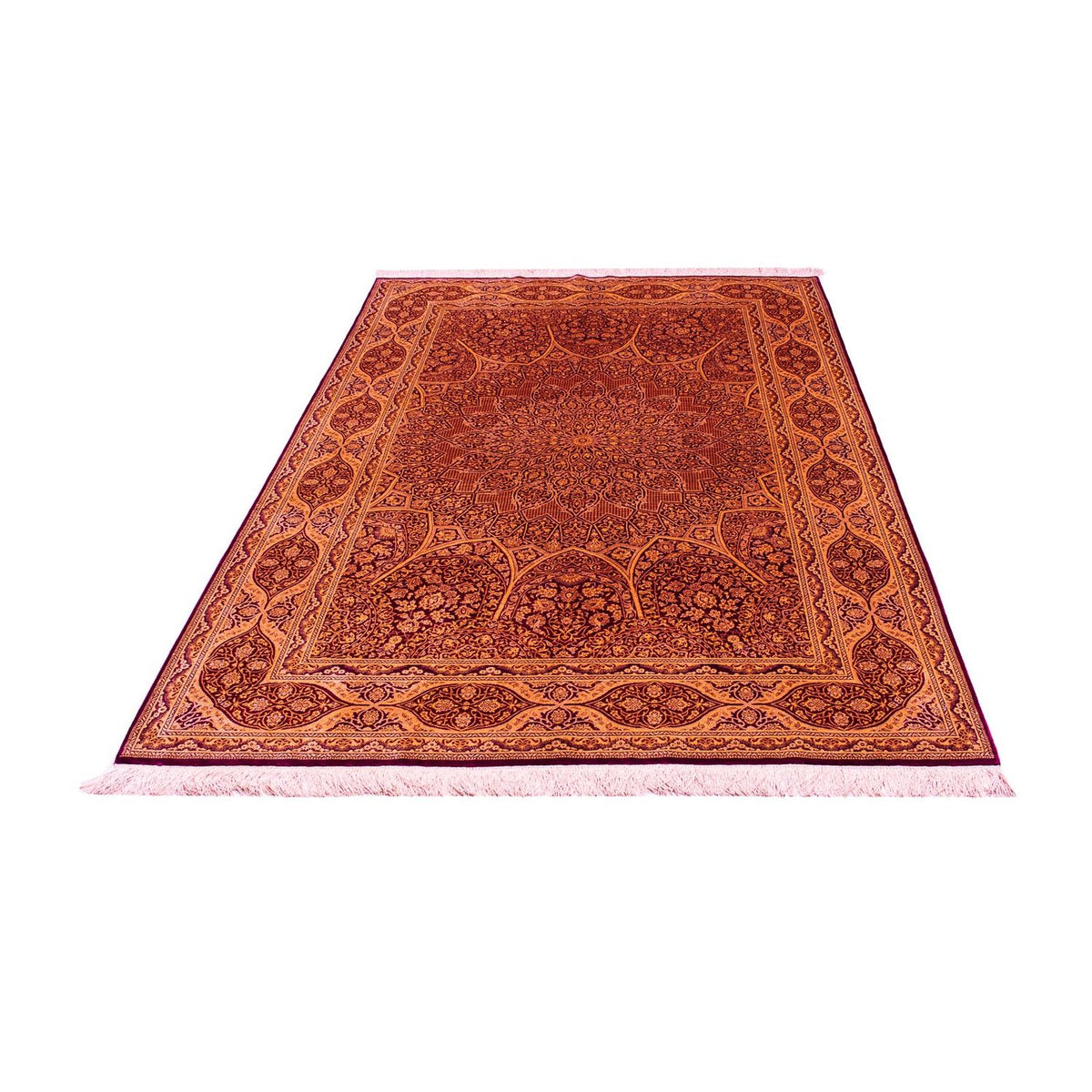 Zijden tapijt - Ghom Silk - Premium - 216 x 132 cm - donkerblauw