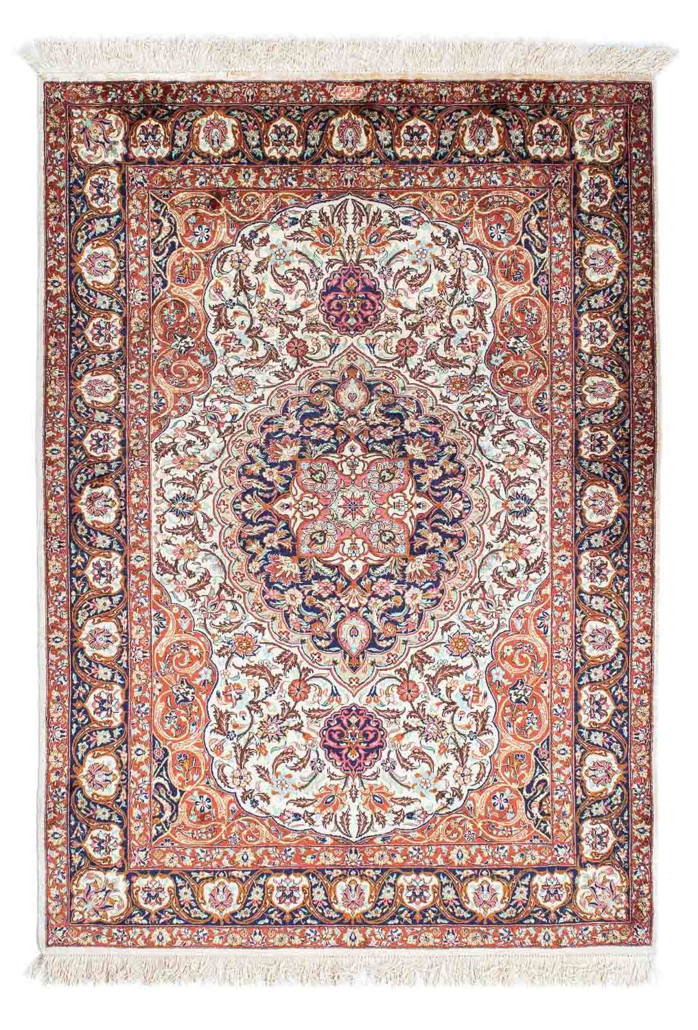 Perzisch tapijt - Ghom - 148 x 102 cm - beige