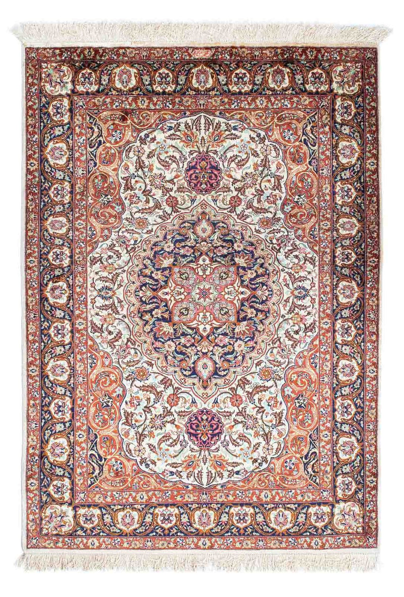 Perzisch tapijt - Ghom - 148 x 102 cm - beige