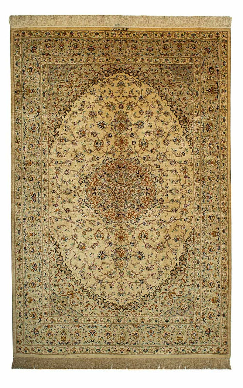 Perzisch tapijt - Ghom - 200 x 133 cm - beige