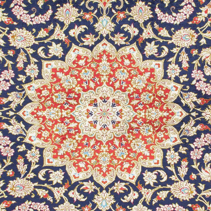 Perzisch tapijt - Ghom - 153 x 100 cm - donkerblauw