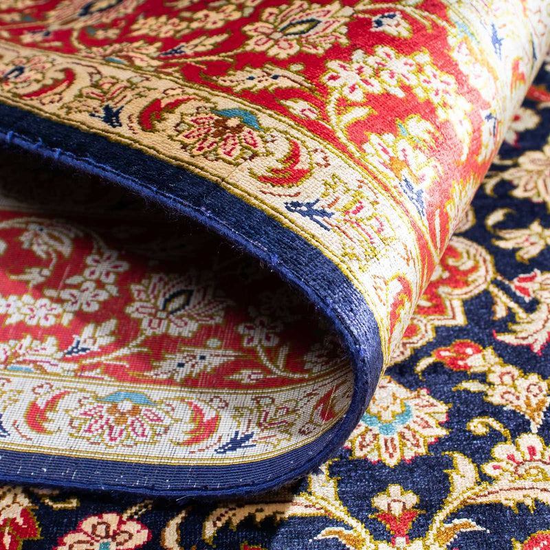 Perzisch tapijt - Ghom - 153 x 100 cm - donkerblauw