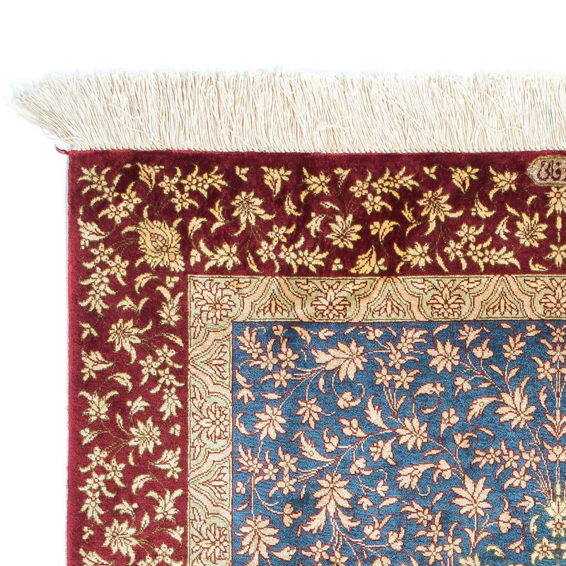 Perzisch tapijt - Ghom - 123 x 78 cm - lichtblauw