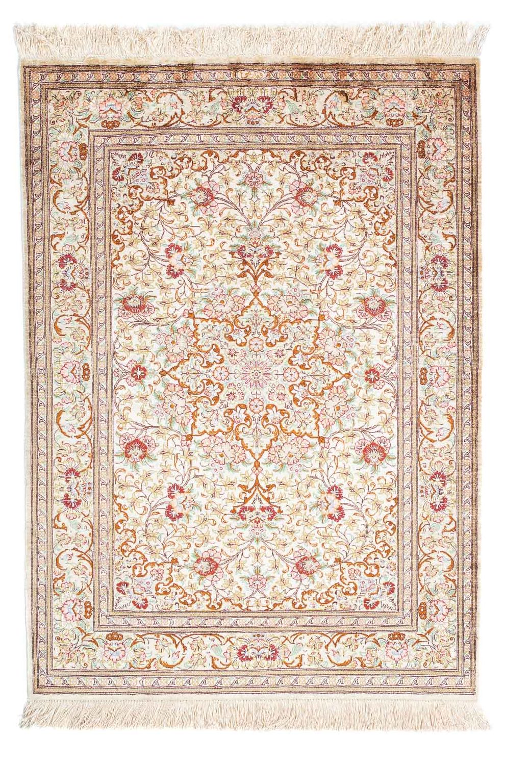 Perzisch tapijt - Ghom - 117 x 81 cm - beige