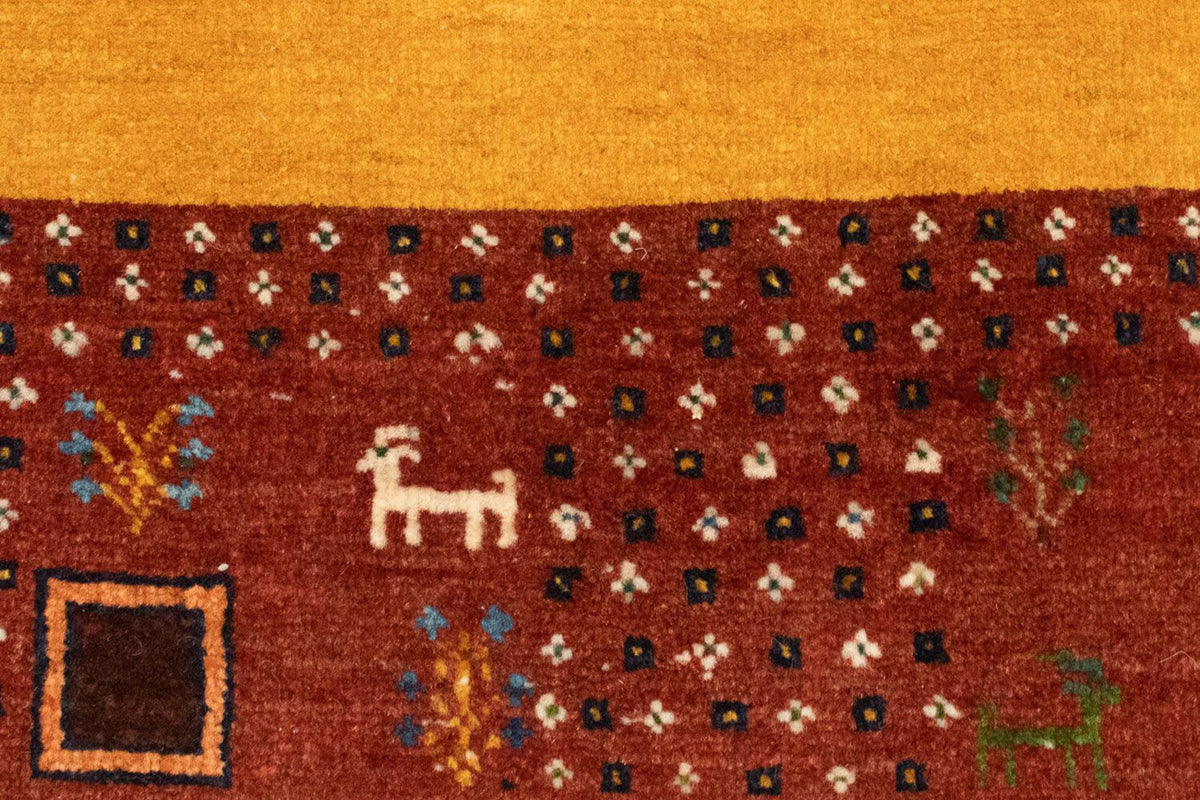 Gabbeh Tapijt - Loribaft Perzisch - 150 x 110 cm - goud