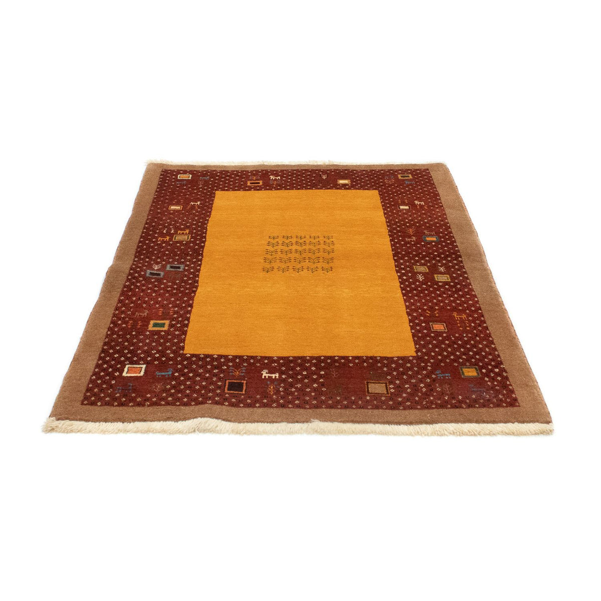 Gabbeh Tapijt - Loribaft Perzisch - 150 x 110 cm - goud