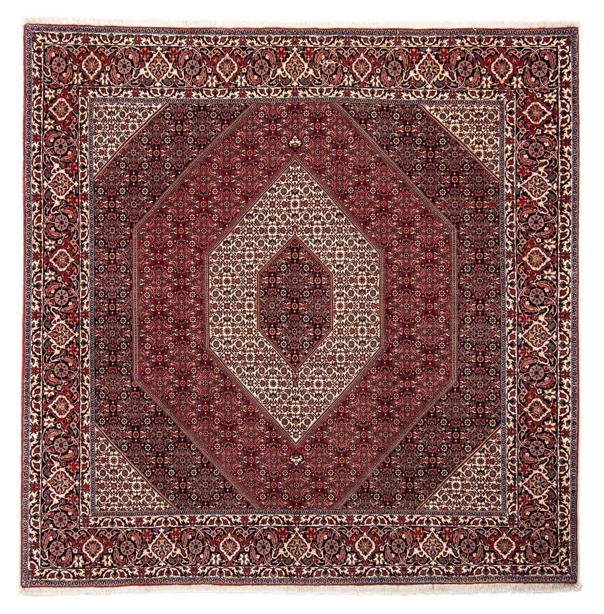 Perzisch tapijt - Bijar vierkant  - 250 x 250 cm - donkerrood