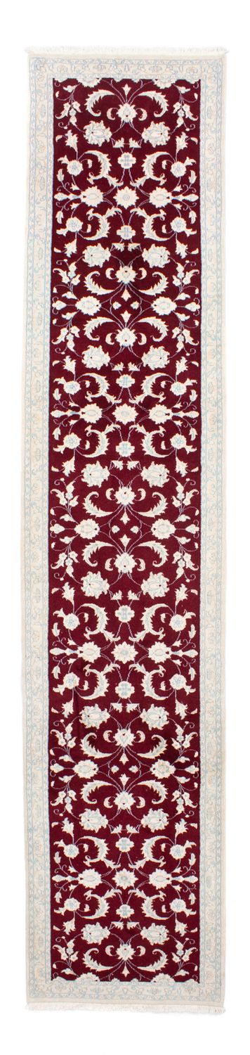 Loper Perzisch tapijt - Nain - 398 x 84 cm - donkerrood