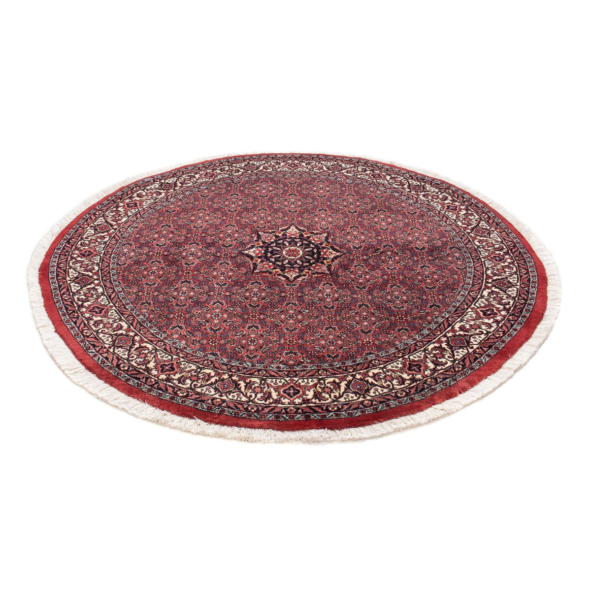 Perzisch tapijt - Bijar rond  - 150 x 150 cm - donkerrood