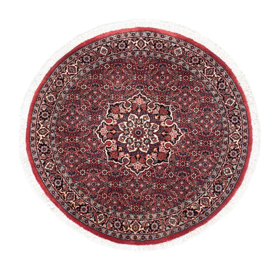 Perzisch tapijt - Bijar rond  - 100 x 100 cm - donkerrood